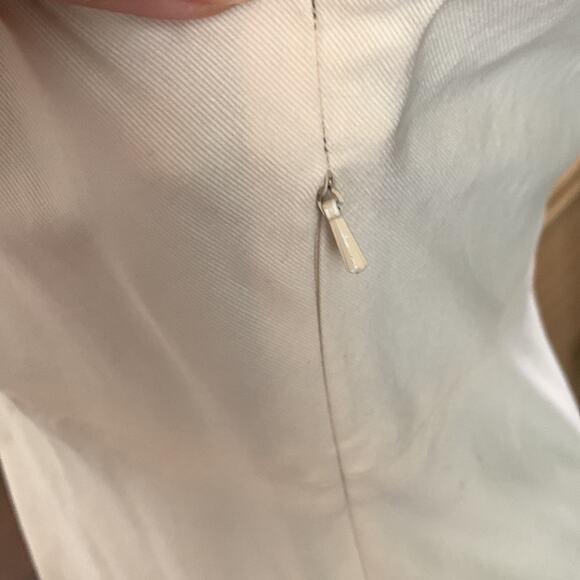 Vintage 90s/Y2K DKNY Classic Timeless Ivory Cotton Sheath Dress - Size 10 - Picture 5 of 7